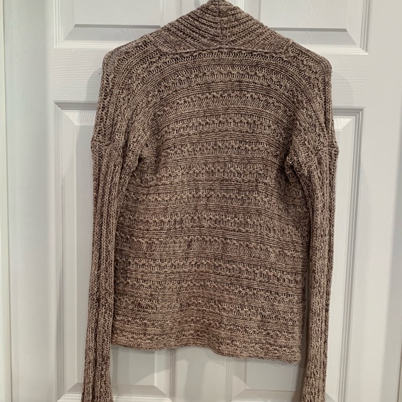 Free People Cable Knit Open Front Brown Cardigan M - Picture 2 of 10